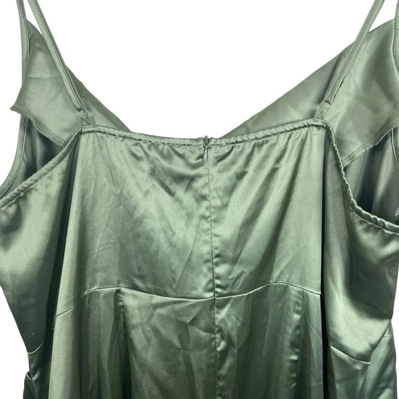 NWT Cider Wedding Guest Satin Cowl Neck Ruched Midi Dress in Green Size 3XL - Picture 12 of 12